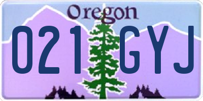 OR license plate 021GYJ