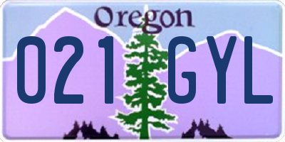OR license plate 021GYL