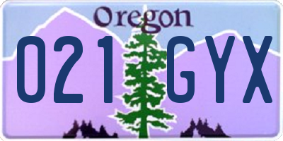 OR license plate 021GYX