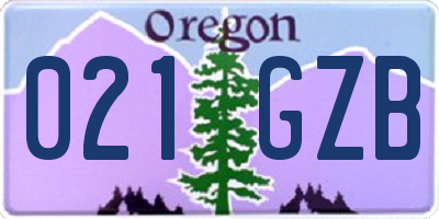 OR license plate 021GZB
