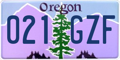 OR license plate 021GZF
