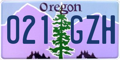 OR license plate 021GZH