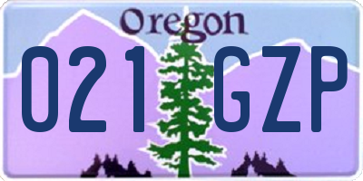 OR license plate 021GZP