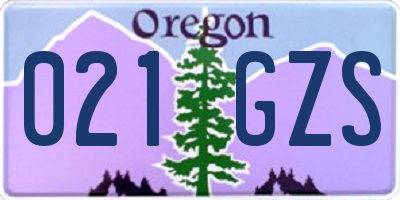 OR license plate 021GZS