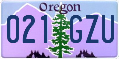 OR license plate 021GZU