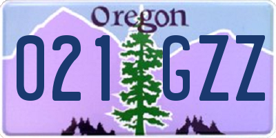 OR license plate 021GZZ