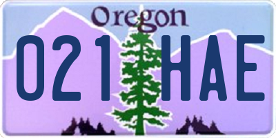 OR license plate 021HAE
