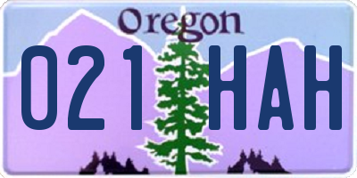 OR license plate 021HAH