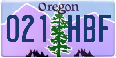 OR license plate 021HBF