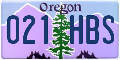 OR license plate 021HBS