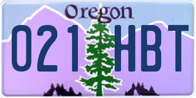 OR license plate 021HBT