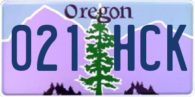 OR license plate 021HCK