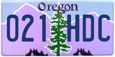 OR license plate 021HDC