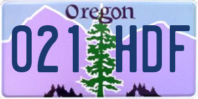 OR license plate 021HDF