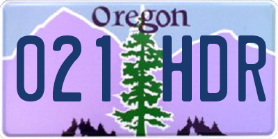 OR license plate 021HDR