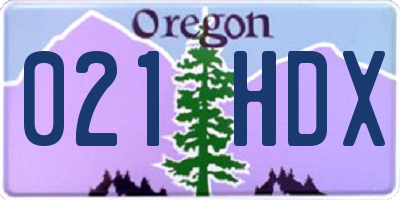 OR license plate 021HDX