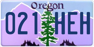 OR license plate 021HEH