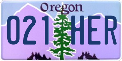 OR license plate 021HER