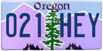 OR license plate 021HEY