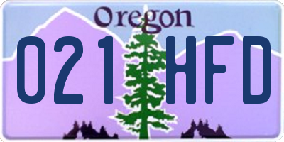 OR license plate 021HFD