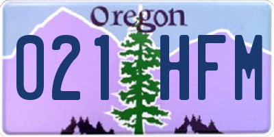 OR license plate 021HFM