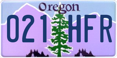 OR license plate 021HFR