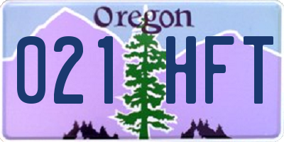 OR license plate 021HFT