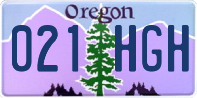 OR license plate 021HGH