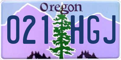 OR license plate 021HGJ