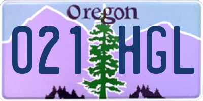 OR license plate 021HGL