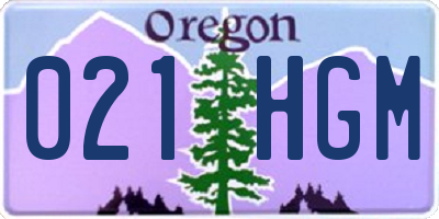OR license plate 021HGM