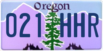 OR license plate 021HHR