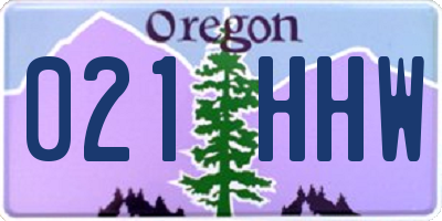 OR license plate 021HHW
