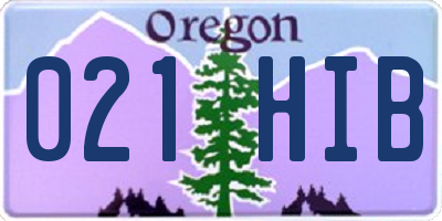 OR license plate 021HIB