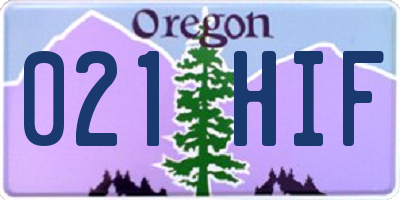 OR license plate 021HIF
