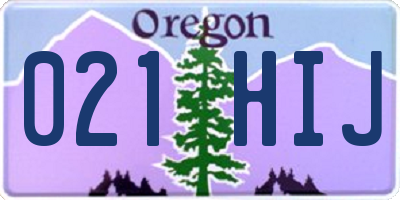 OR license plate 021HIJ