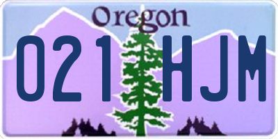 OR license plate 021HJM