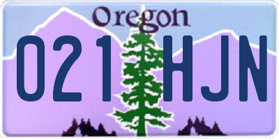 OR license plate 021HJN