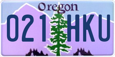 OR license plate 021HKU