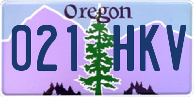 OR license plate 021HKV
