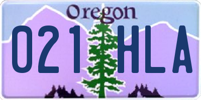 OR license plate 021HLA