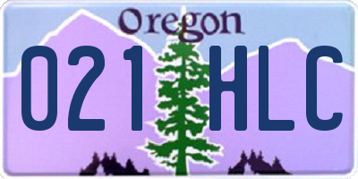 OR license plate 021HLC