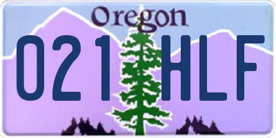 OR license plate 021HLF