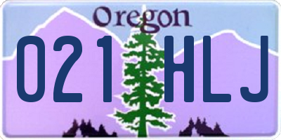 OR license plate 021HLJ