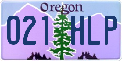 OR license plate 021HLP