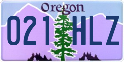 OR license plate 021HLZ