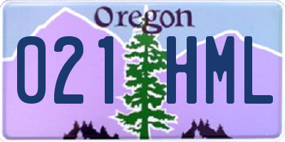 OR license plate 021HML