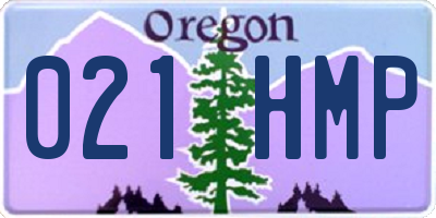 OR license plate 021HMP