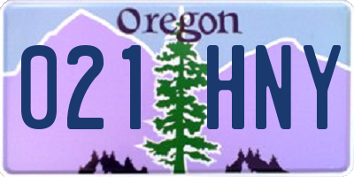 OR license plate 021HNY
