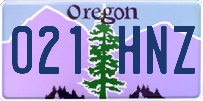 OR license plate 021HNZ